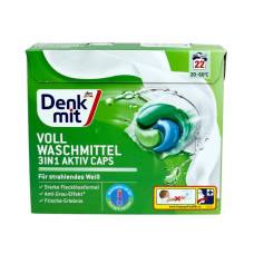 Гель-капсули для прання білих речей Denkmit 3в1 Aktiv Caps 22 шт