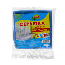 EKO Plus Серветка мікрофібра для скла 30*30 см 1 шт