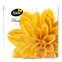 Silken Салфетки бумажные "Цветение" 33*33 см 3 слоя 18 шт