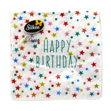 Серветки паперові Birthday's Stars Silken 33*33 см 3 шари 18 шт