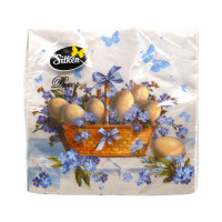 Silken Салфетки бумажные пасхальные "Корзина" 33*33 см 3 слоя 18 шт