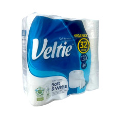 Туалетная бумага Veltie Soft White 32 рулонов 3 слоя