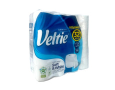 Туалетний папір Veltie Soft White 32 рулонів 3 шари