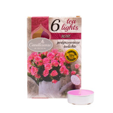Свеча-таблетка Candlesense Decor ароматизированная Rose 6 шт (4,5 ч)