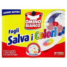Салфетки-ловушка цвета для стирки цветных вещей Omino Bianco 20 шт.