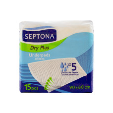 Пеленки влагопоглощающие Septona одноразовые Dry Plus 60*90 15 шт