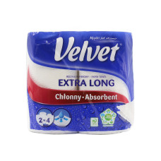 Паперові рушники Velvet Extra Long двошарові 2 рулони