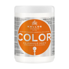 Маска для окрашенных волос Kallos Cosmetics Color с льняным маслом и УФ фильтром, 1 л