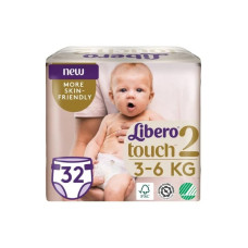 Подгузники Libero Touch размер 2 (3-6 кг) 32 шт