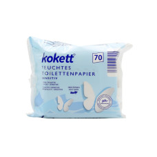 Влажная туалетная бумага-салфетки Kokett Sensitive 70 шт