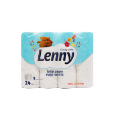 Туалетная бумага Lenny трехслойная 24 рулона