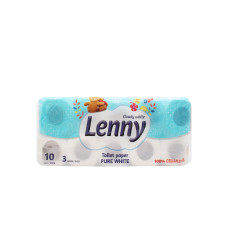 Туалетная бумага Lenny трехслойная 10 рулонов