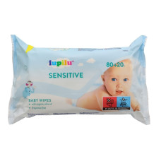 Детские влажные салфетки Lupilu Sensitive 80+20 шт
