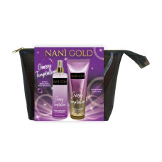 Nani Gold набор подарочный Crazy Tempation (спрей д/тела 250мл, молочко д/тела 200мл,косметичка)