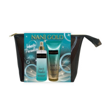 Nani Gold набор подарочный Infinite Paradise (спрей д/тела 250мл, молочко д/тела 200мл,косметичка)