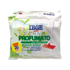 IRGE серветки сухі універсальні для прибирання Білий Мускус 22,5*38 см 20 шт