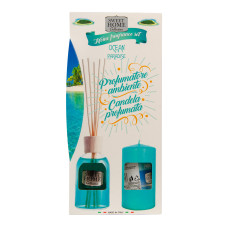 Набор подарочный Sweet Home ароматизатор для дома OCEAN PARADISE 100 мл + свеча 135 г