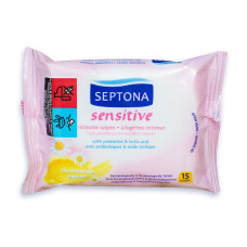 Septona вологі серветки для інтимної гігєни Sensitive 15 шт.