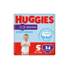 Підгузники-трусики дитячі Huggies Pants Boy №5 (12-17кг) 34 шт