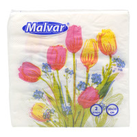Malvar Салфетки столовые "Тюльпаны" 30*30 см 2 слоя 20 шт